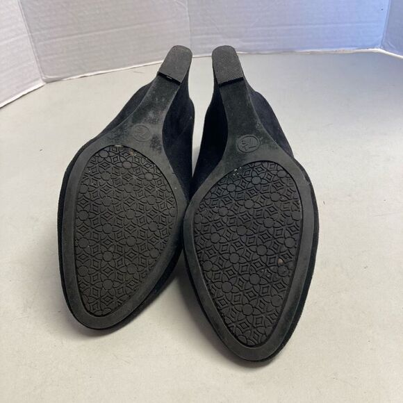 MERONA Women’s Wedge Heels Size 7.5 Black Faux Suede - Picture 6 of 12